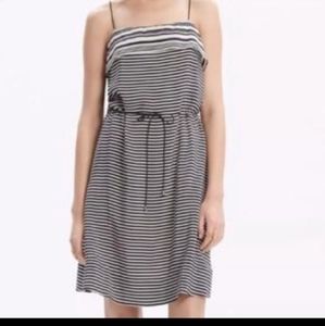 Madewell black & white stripe sleeveless dr